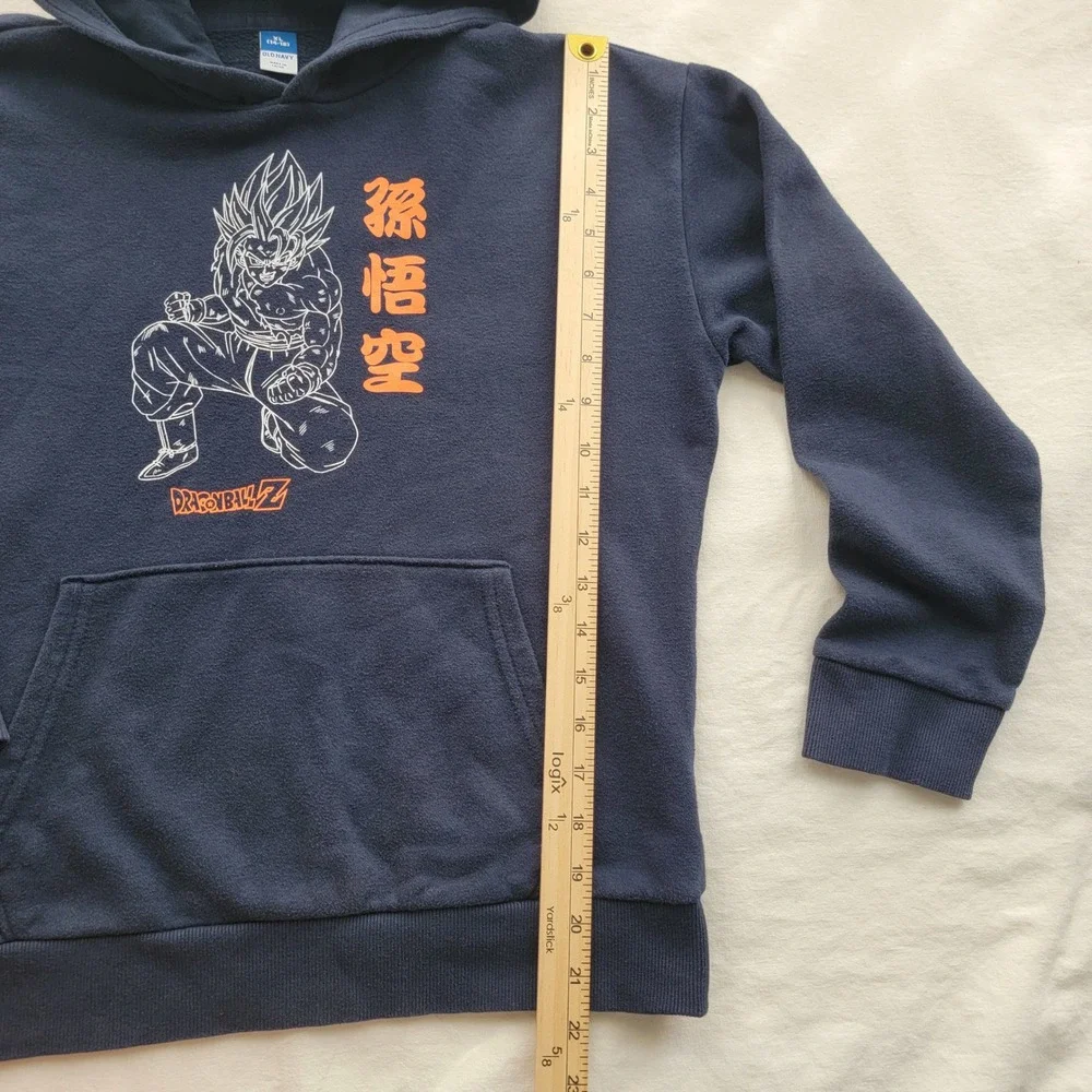 Old Navy Dragon Ball Z Goku Graphic Hoodie Navy Blue Kids XL 14-16 Pullover